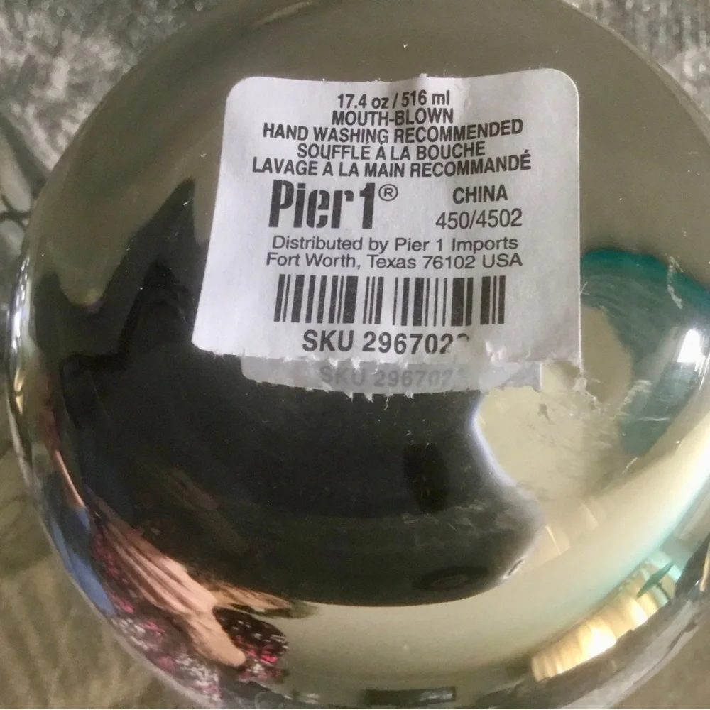 Pier 1 Silver Trellis Design Stemless wine Glass  Set of FOUR NWT